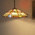 thumbnail image 4 of RADIANCE Goods Tiffany-Style Blackish Bronze 2 Light Mission Ceiling Pendant Fixture 16" Shade, 4 of 6