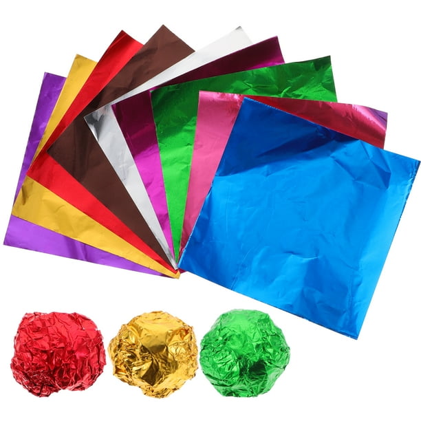 900 envoltorios de papel de aluminio para caramelos, barras de chocolate, láminas cuadradas para embalaje