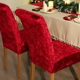 thumbnail image 3 of Chair Covers for Dining Chairs Set of 4,Velvet Burgandy Stretch Dining Room Chair Cover Kitchen Parsons Chair Slipcovers (Pack of 4, Velvet Burgandy), 3 of 6