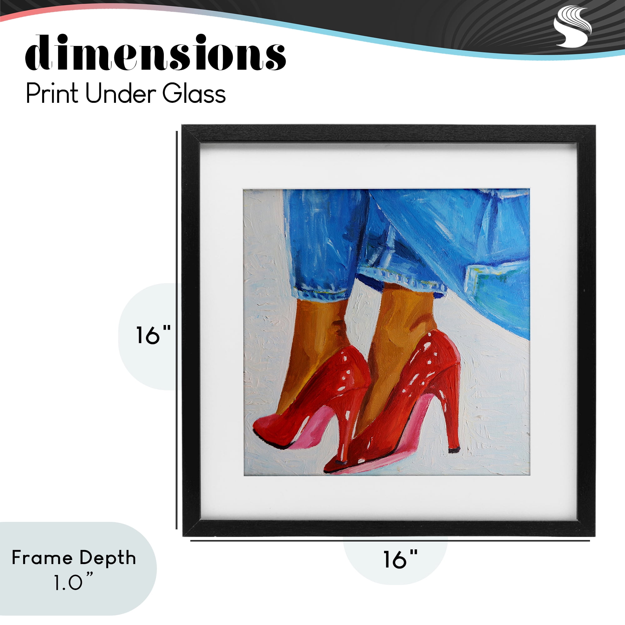 Stupell Industries Glossy Red Pumps & Jeans Black Framed Print Under Glass, design by Violeta Vollmer