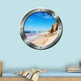 thumbnail image 2 of VWAQ Sandy Beach Wall Decal 3D Ocean Porthole Peel And Stick Mural VWAQ-SP32 (20" Diameter), 2 of 3