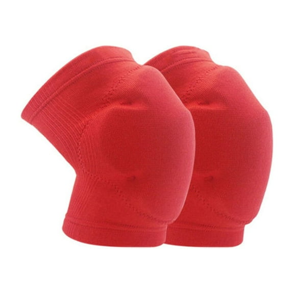 Liliping 1 Pair of Cycling Thicken Sponge Sports Knee Pads Anti-collision Protective Breathable Basketball Knee Protector for Adults (Red)