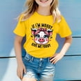 thumbnail image 2 of Tfken Summer T-Shirts For Girls Print Short Sleeve Crew Neck Tops Daily Wear Trendy Casual Kids Comfortable Shirts Yellow Size 8-9 Years, 2 of 4