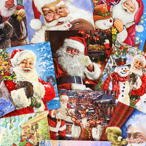 Keep Unique Christmas Santa Mystery Decoupage Napkins, Assorted Color, 20 Santa Napkins