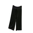 thumbnail image 3 of SROBPTY Womens Pajama Shorts Solid Capris Elastic Waist Wide Leg Pants, 3 of 5