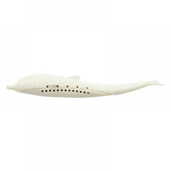 Alvage Cat Fish Shape Toothbrush With Catnip, Pet Eco-Friendly Silicone Molar Stick Teeth Cleaning Toy For Cats