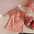 thumbnail image 4 of Pink T Shirt Girls' Fashion Girls T Shirts Cotton Ruffle Short Sleeve Tunic Blouse Summer Tee Tops Pink 18-24 Months, 4 of 5