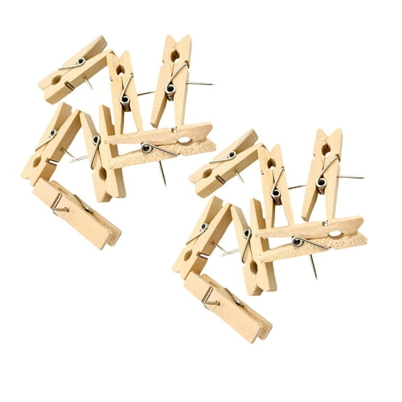 unbranded 20 Pcs Poster Board Wooden Push Pin Photo Wall Decorations