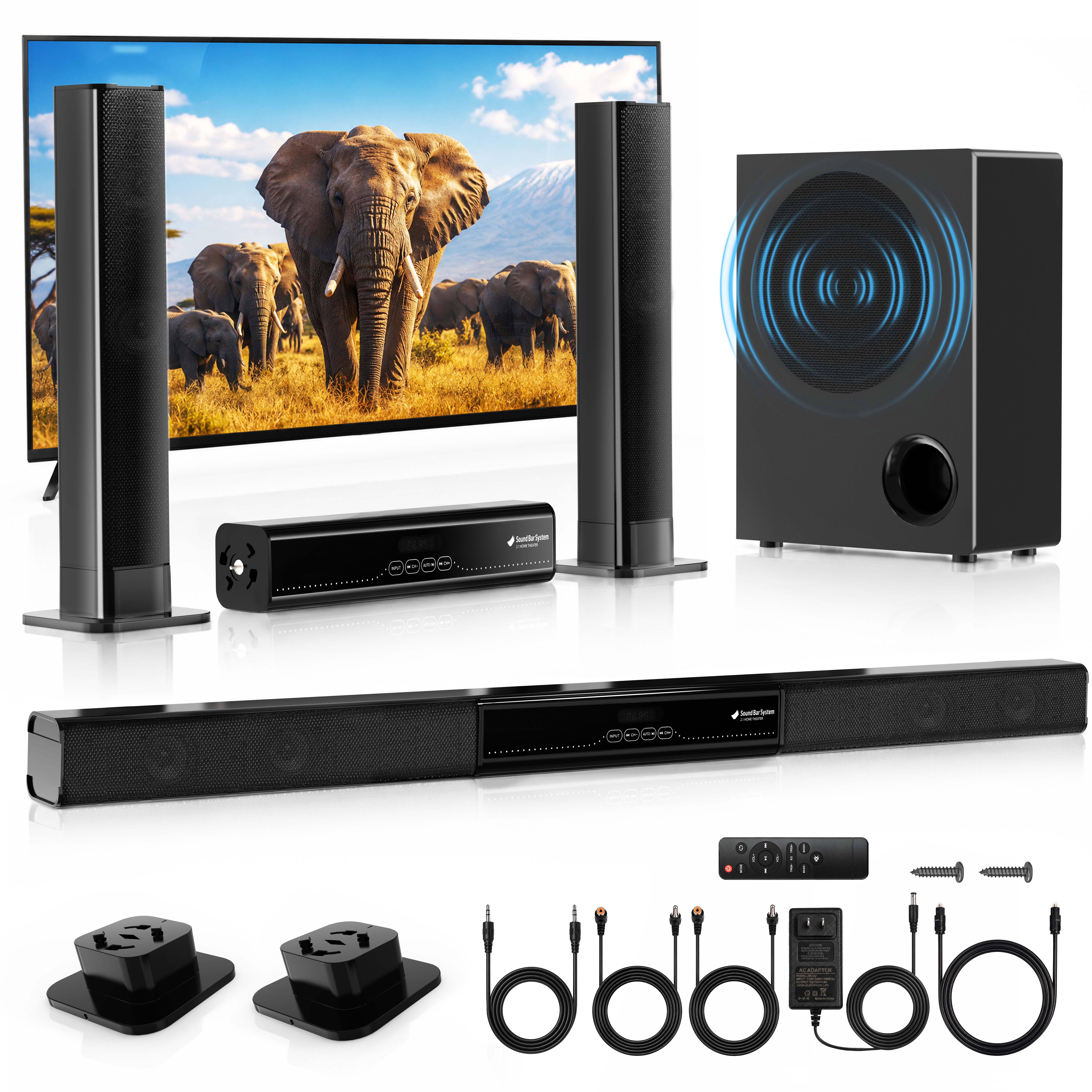Philips, Soundbar with Wireless Subwoofer, 2.1 Dolby Digital, 300W