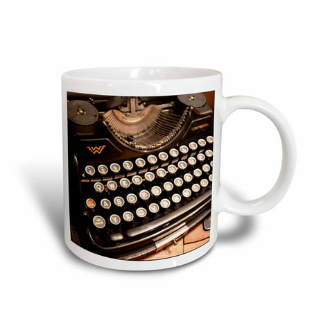 3dRose Continental Typewriter, Ceramic Mug, 11-ounce