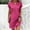 Hot Pink, variant on Zedker Dresses for Women V Neck Casual Fall Dress Button Short Sleeve Dresses 2025 Summer Midi Dresses Plus Size Black L