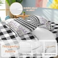 thumbnail image 2 of Queen 4 Piece Bedding Set Rustic Purple Flower Butterfly Soft Breathable Duvet Cover and Pillowcase,Pastoral Black White Plaid Duvet Cover Set Washable Bed Sheets for Bedroom Dormitory Guest Room, 2 of 9