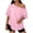 Pink, variant on Ussuma Solid Color Off The Shoulder Blouse Tops for Women Solid Color Short Sleeve Crew Neck Summer Fashion Women's Top Casual Fashion City Party Camp Date Daliy Wear L White