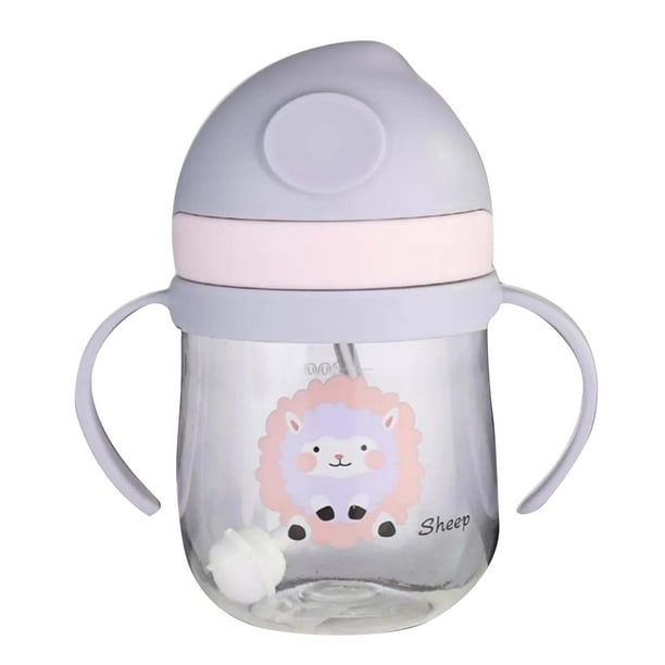 Vaso Con Pajita para Bebé, Plástico inodoro A Prueba de Fugas de 250 ml Con Pajita Ponderada Flexible Pera Beber A 360, Vaso Con Pajita para Niños Pequeños para Viajes A