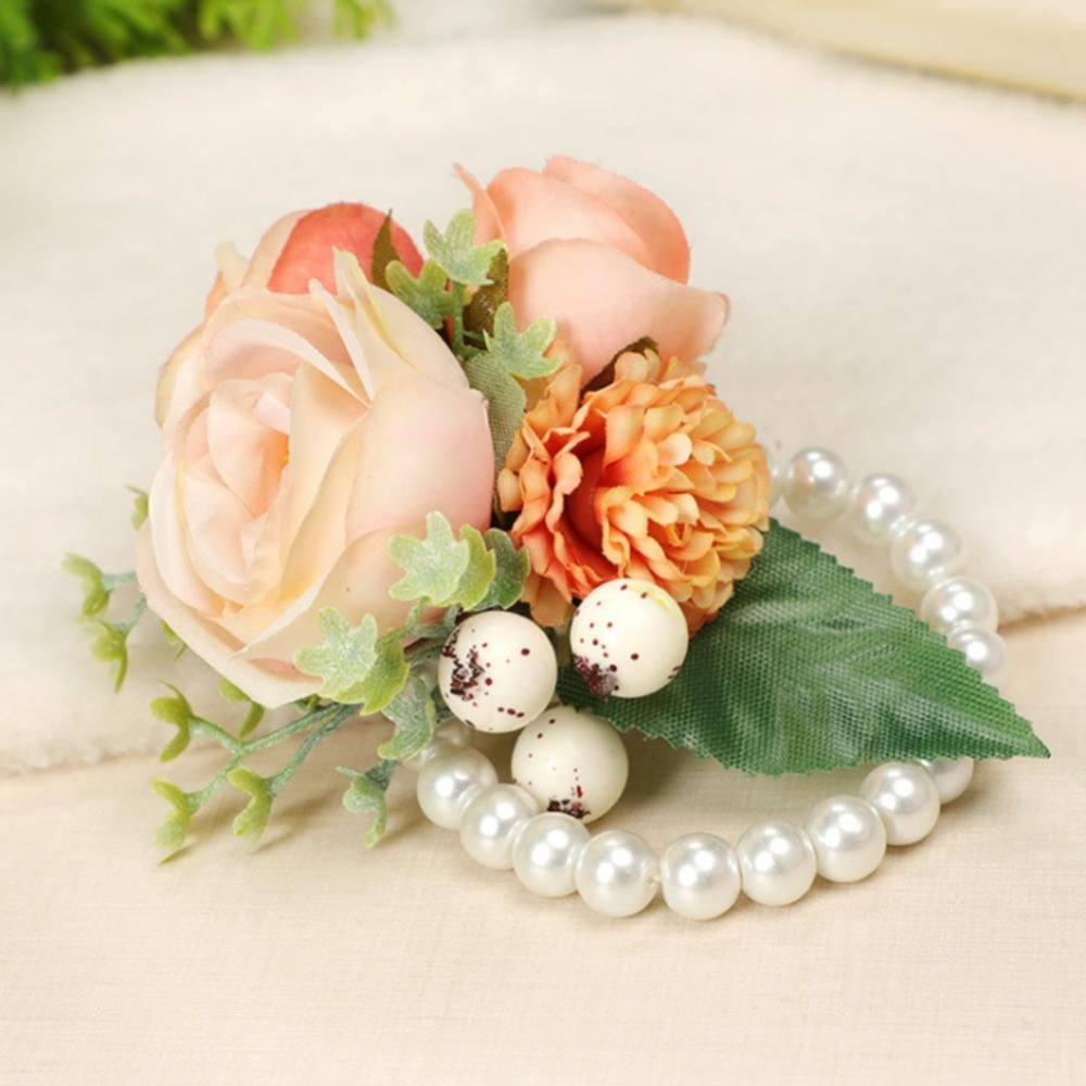 NEW Wedding Flowers 6 x Plum Rose Buttonholes & Eucalyptus & Pearls 