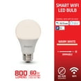 thumbnail image 5 of 4 Pack Energizer Smart Wi-Fi Dimmable Warm White LED Bulbs, Mobile App Control, A19 E26, 800 Lumens, 5 of 9