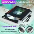 thumbnail image 4 of USB 3.0 Type-C DVD/CD Drive, High-Speed External DVD-RW Burner/Player for Desktop Computers and Laptops Black, 4 of 6