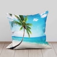 thumbnail image 5 of Ryan; Pillowcase Beautiful Beach with Coconut Palm Tree Blue Sky Set of 2 Square,Throw Pillow Covers Decorative for Couch and Bed for Boy Girl 18X18 Inches, 5 of 8