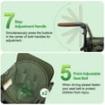 thumbnail image 6 of Vomeast Wagon Stroller for 2 Kids, 3-in-1 Outdoor Baby Stroller Wagon with Canopy, 5-Point Harness, Adjustable Handlebars, Removable Seat for Toddlers, Green, 6 of 11