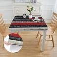 thumbnail image 2 of nygtbtfer American Flag Oval Fitted Tablecloth, American Wooden , for Kitchen Dining, Party, Holiday, Christmas, Buffet, Dark Mauve Vermilion white, 2 of 7