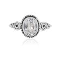 thumbnail image 2 of Natural Clear Quartz Oval Cut Ring in 925 Oxidized Sterling Silver | Handmade Bezel Set | 2.49 Ct Transparent Gemstone (9), 2 of 7
