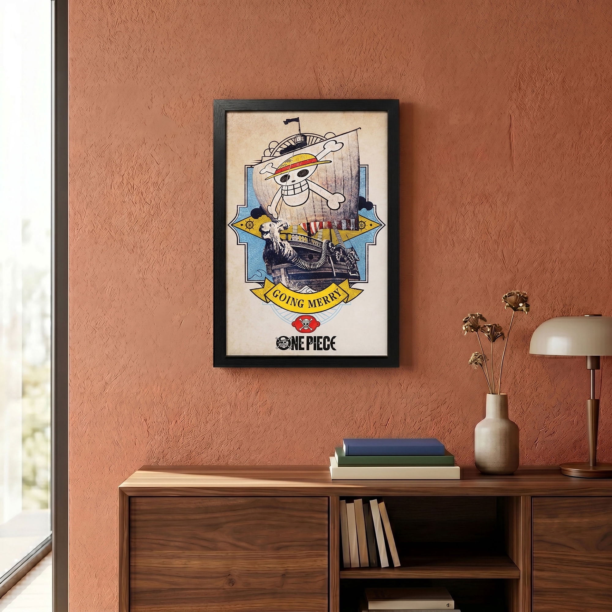 Pyramid America: One Piece Live Action - Going Merry - 11x17 Framed Gel Coated Poster - Series Artwork, Licensed Netflix Wall Decor, Collectible Print