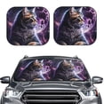 thumbnail image 2 of Yiaed Purple Moon Cat Print Car Front Windshield Sun Shade,Foldable Anti-UV Car Sunshade for Front Window for Most Vehicles-Large, 2 of 5