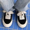 thumbnail image 5 of Men's Black Canvas Platform Sneakers with Off-White Sole, Casual Minimalist Shoes, 5 of 10