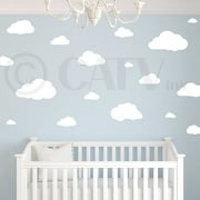 Clouds set of 21 Wall Pattern Self Adhesive Decal Stickers (Vinyl, White)