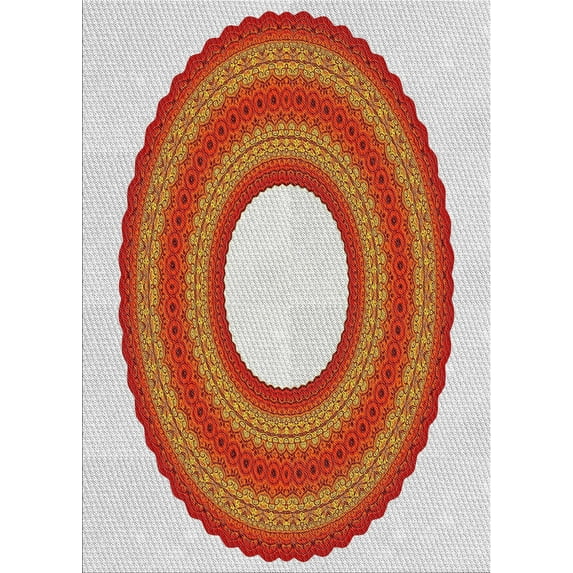 Ahgly Company Machine Washable Indoor Rectangle Transitional Lava Red Area Rugs, 8' x 12'