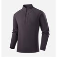 thumbnail image 4 of MiYuan Mens Quarter Zip Pullover Stand-Up Collar Golf Shirts Long Sleeve Golf Running,Quarter Zip,Thermal Warm,Lightweight,Long Sleeve ,Stretchy,Pullover Sweater Top Workout Wear, 4 of 6