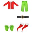 thumbnail image 1 of Disfraz de Grinch de monstruo peludo verde explosivo de Halloween, Papá Noel con trajes de pantalón, ropa de juego al por mayor, 1 of 4