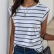 thumbnail image 4 of Fiudx Ofertas Flash Del Día Blusa de Manga Corta Estampada a La Moda para Mujer, Blusas Informales con Cuello Redondo, 4 of 5