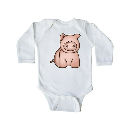 

Inktastic pig Gift Baby Boy or Baby Girl Long Sleeve Bodysuit