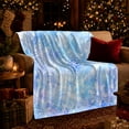 thumbnail image 3 of Blue Snowflake Winter Pattern Digitally Printed, Festive Holiday Scene, Warm Flannel Blanket for Living Room and Reading Nook, Art Lovers Friendship Gift, Artistic Home Decor, 3 of 9