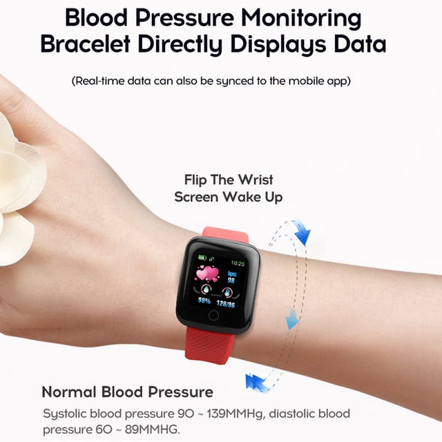 Kuymtek Touch Smart Bracelet Fitness Tracker Monitor de ritmo cardíaco Reloj deportivo (Rojo)