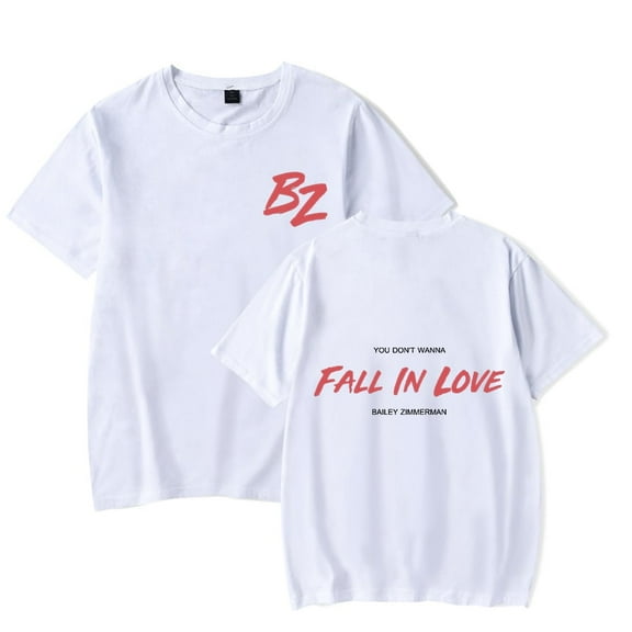 Bailey Zimmerman Fall In Love Merchandise Short Sleeve T - Shirt for Men and Women, Summer Top