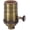 Antique Brass Finish, variant on B&P Lamp® Heavy Turned Brass Socket With Brass Knob, Polished And Lacquered Finish, On/Off Function, No Uno Thread