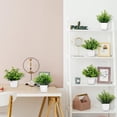 thumbnail image 7 of Small Fake Plant Flowerpot Artificial Plastic Eucalyptus Plant Wheat Grass Shrub Plant Indoor Desk Coffee Table Bathroom Bedroom Home Decoration (6), 7 of 7