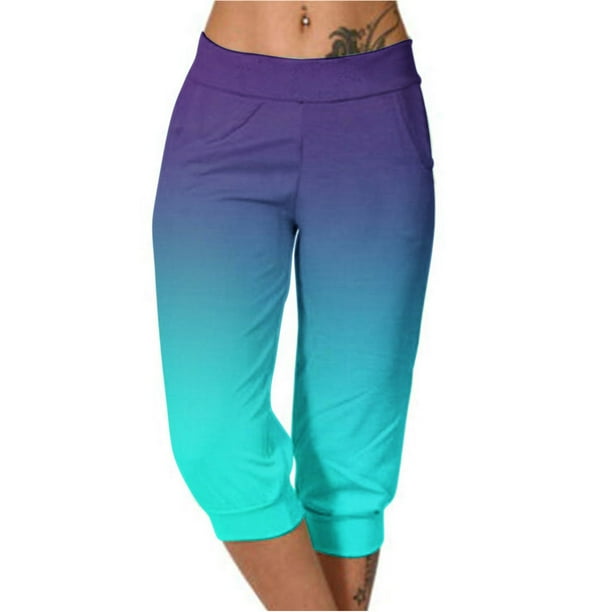 Pantalones Capri Casual Corbata Elástica Cintura Suelta Larga, Sólida con Bolsillos para el Hogar, Ropa de Dormir Y Todas las Estaciones