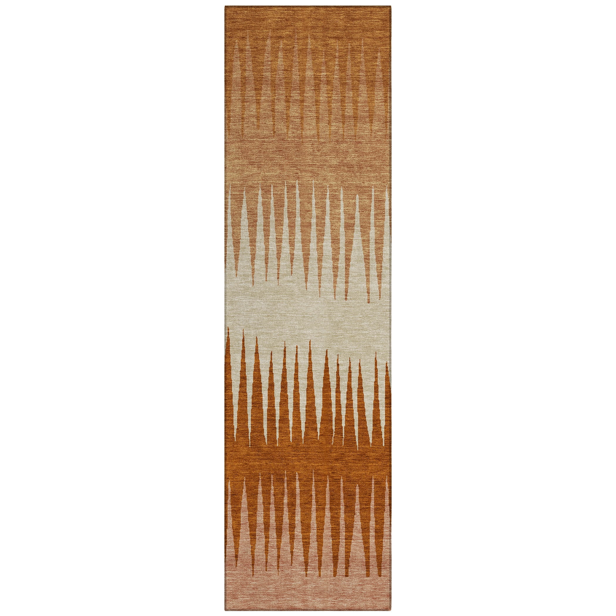 Addison Rugs Chantille Indoor/Outdoor Transitional Stripes Copper Washable Runner Rug, 2'3" x 7'6"