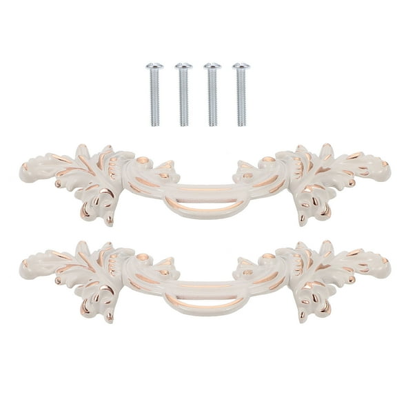 SOPOTUTU 2-Pack Decorative Cabinet Handles Zinc Alloy Ivory White Drawer Pulls for Kitchen Bathroom Furniture