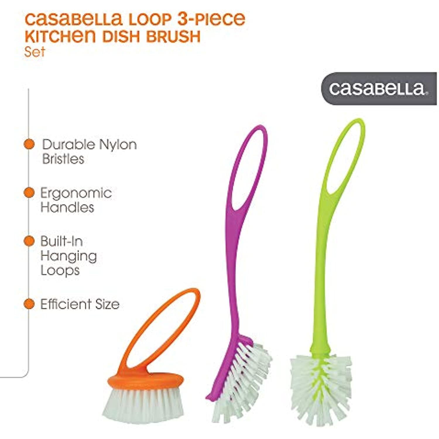 Casabella casabella wood bottle brush, natural/black