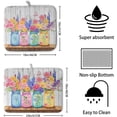 thumbnail image 2 of Daisy Dish Drying Mat for Kitchen Counter Spring Summer Flowers Vases Dishes Pad Microfiber Absorbent Dish Draining Mats Rustic Farmhouse Floral Wooden Board Dish Drainer Rack Mat 16x18 Inch, 2 of 7