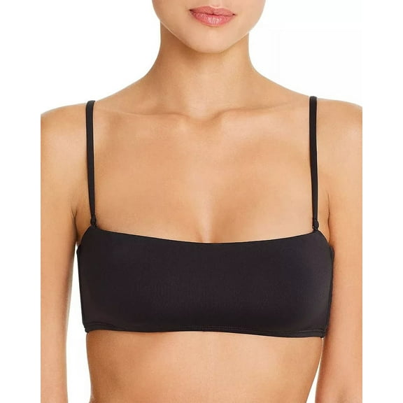Aqua BLACK Bandeau Bikini Swim Top, US Medium