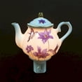 thumbnail image 1 of Colibri à Fleurs Violettes sur une Théière en Forme de Veilleuse, 1 of 4