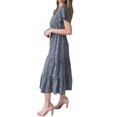 thumbnail image 3 of VISgogo Vestido Mujer, Patrones Estampados Escote en V Manga Corta de Una Pieza con Botones y Cordón para Verano, S/M/L/XL/XXL VISgogo moda, 3 of 6