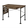 thumbnail image 1 of ACME Furniture Endang Industrial Metal Writing Desk with Drawer, Oak/Black, 1 of 7