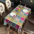 thumbnail image 5 of Boho Bohemia Flower Rectangle Tablecloth 60"x120",Waterproof Polyester Rectangle Table Cloth, Wipeable Spillproof Polyester Tablecloth for Dining, Camping, Indoor and Outdoor, 5 of 6