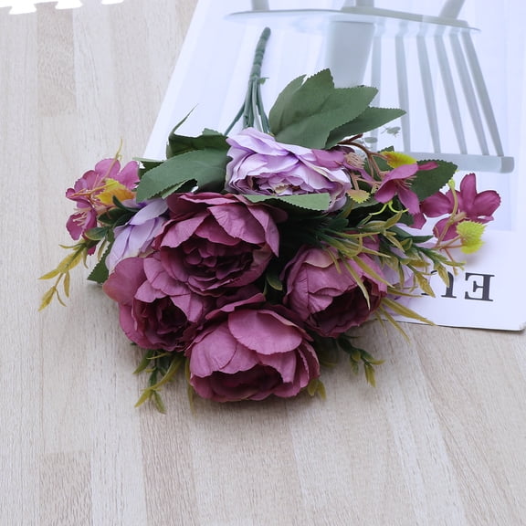 IMIKEYA 7- Artificial Silk Flower Bouquet Wedding Floral Decoration for Home Party Event Centerpiece